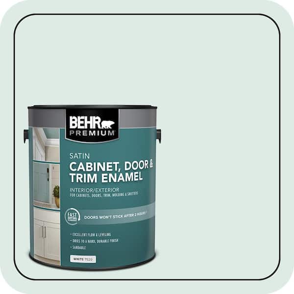 BEHR PREMIUM 1 gal. #M430-1 Snowbound Satin Enamel Interior/Exterior Cabinet, Door & Trim Paint (2)
