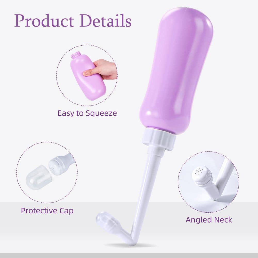 Numhew Travel Series Handheld Bidet Bidet Attachment with 450ml Capacity and Nozzle Included (Purple) (3)