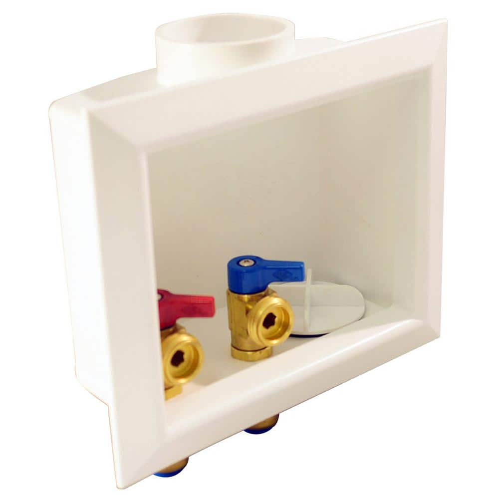 Tectite 1/2 in. Brass Push-to-Connect x 3/4 in. Male Hose Thread Washing Machine Valves with Outlet Box (2)