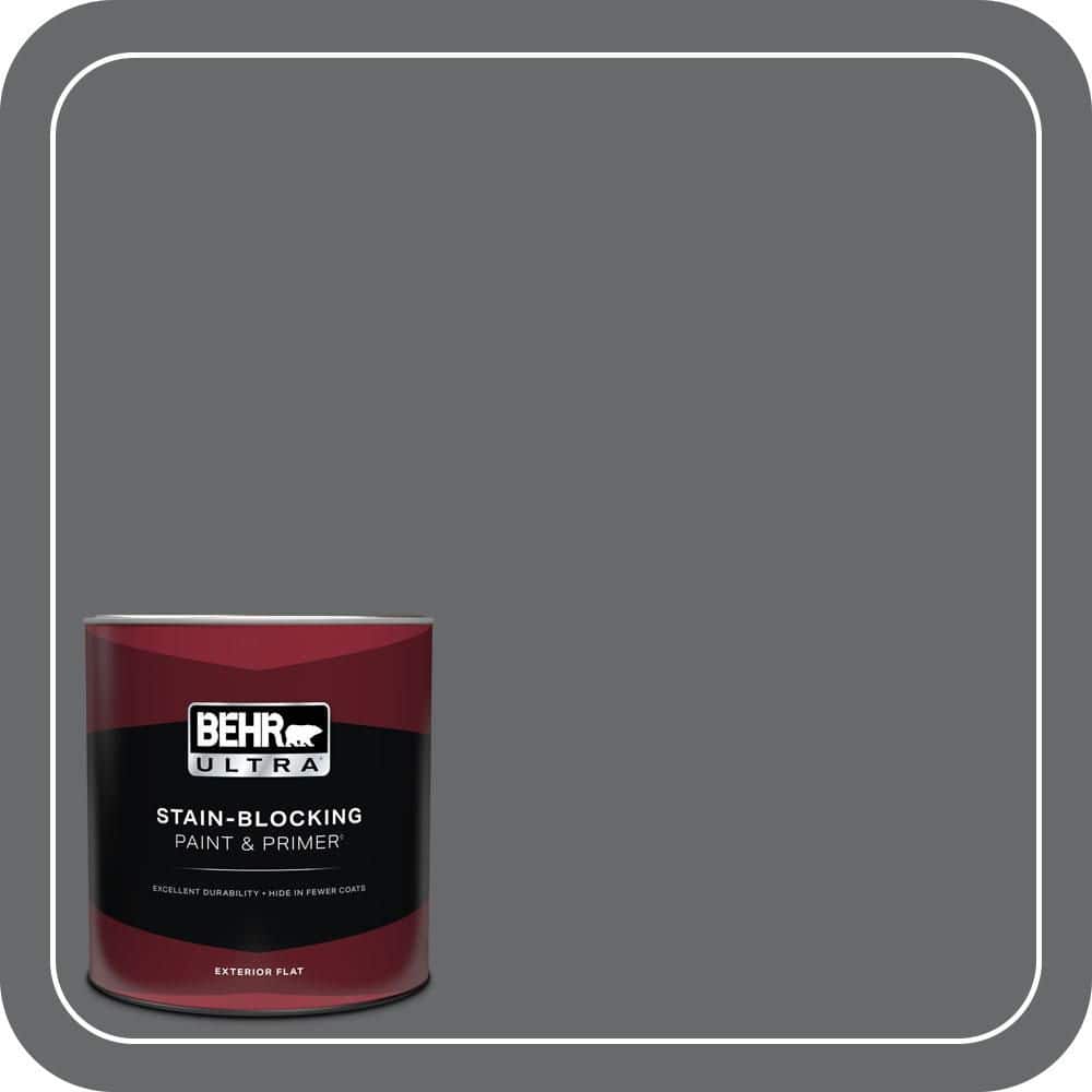 BEHR ULTRA 1 qt. #PPU26-02 Imperial Gray Flat Exterior Paint & Primer