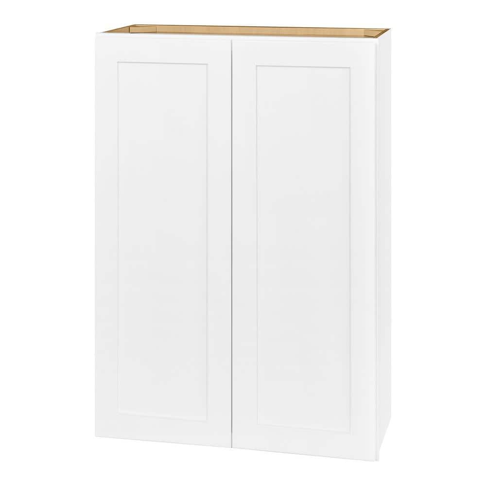 Hampton Bay Avondale 30 in. W x 12 in. D x 42 in. H Ready to Assemble Plywood Shaker Wall Kitchen Cabinet in Alpine White