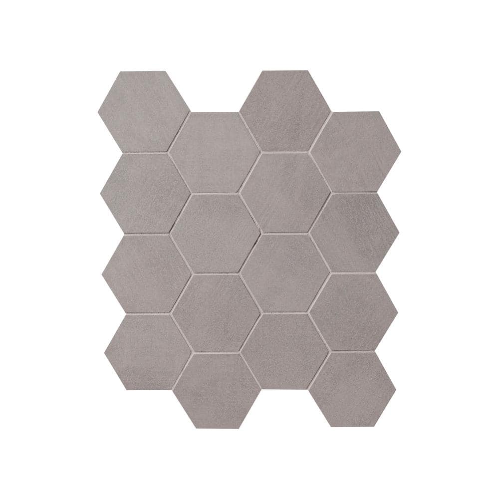 MSI Cementino 3 in. Hexagon 11 in. x 13 in. x 0.37 in. Matte Porcelain Mesh-Mounted Mosaic Floor and Tile(0.86 sq. ft./Each) (2)