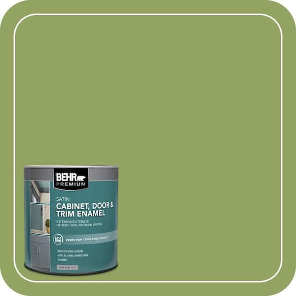 BEHR PREMIUM 1 qt. #HDC-MD-15 Zesty Apple Satin Enamel Interior/Exterior Cabinet, Door & Trim Paint (2)