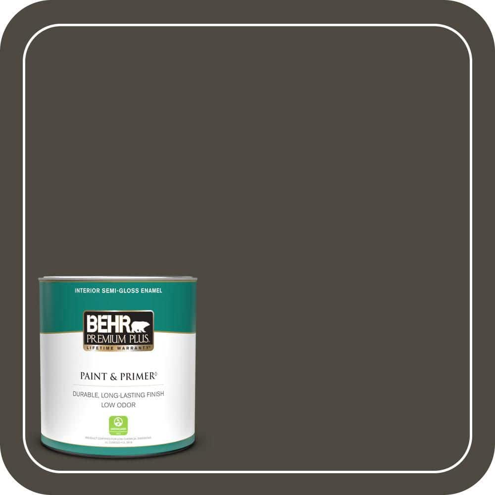 BEHR PREMIUM PLUS 1 qt. #S-H-780 Thorny Branch Semi-Gloss Enamel Low Odor Interior Paint & Primer