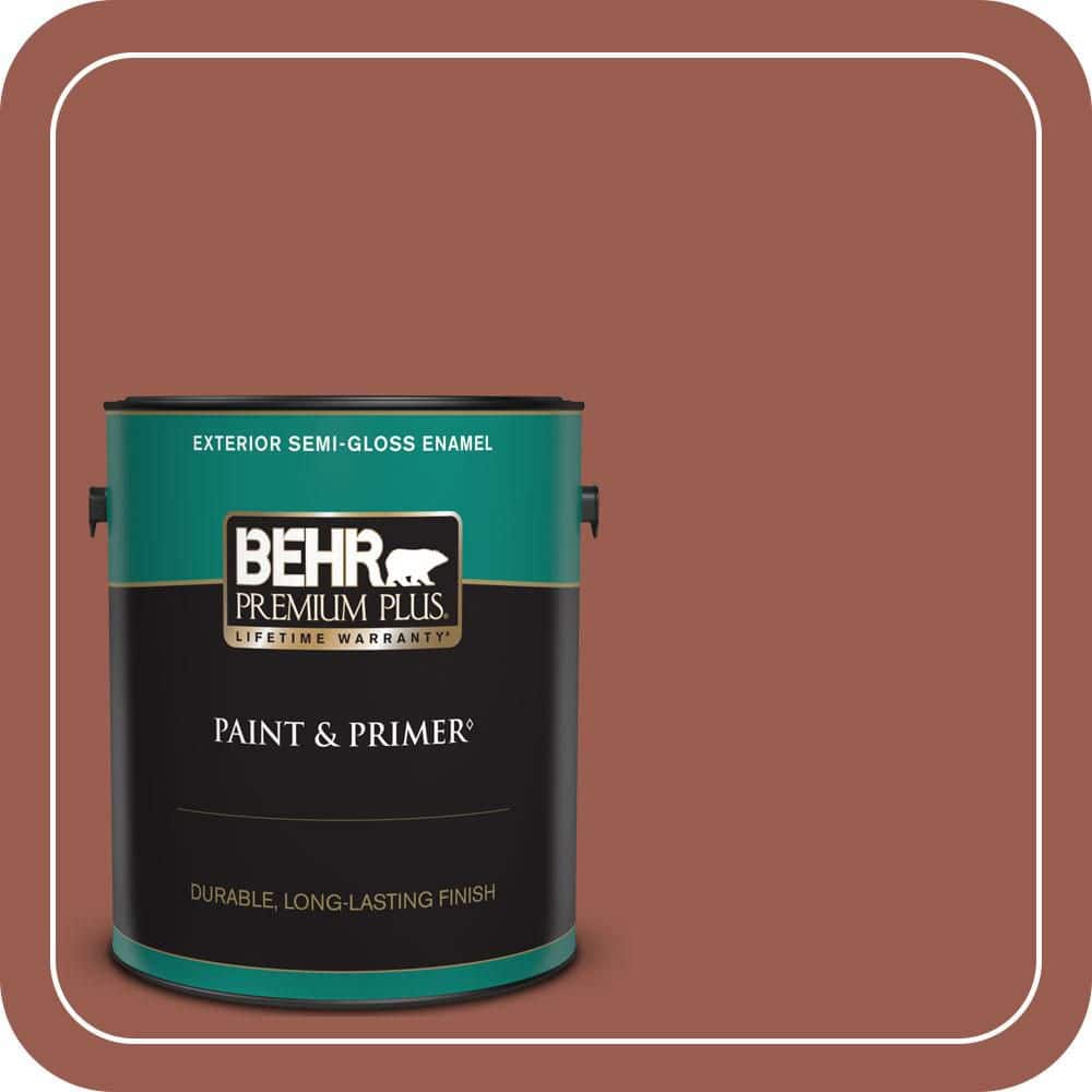 BEHR PREMIUM PLUS 1 gal. #S160-6 Red Potato Semi-Gloss Enamel Exterior Paint & Primer