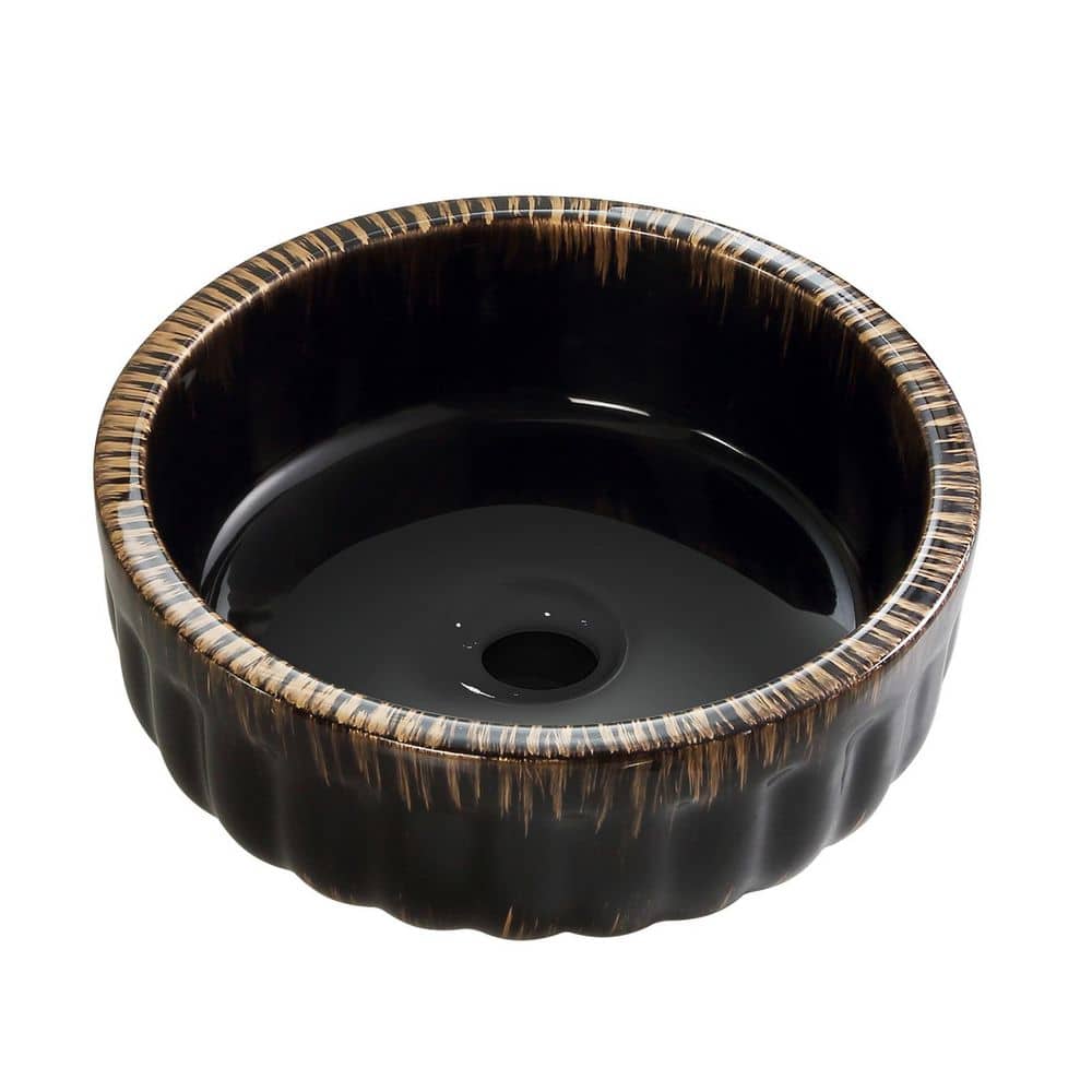 Buruis 14.97 in. Undermount Round Bathroom Sink with Premium Ceramic, Pop-Up Drain and Faucet Not Included (1)