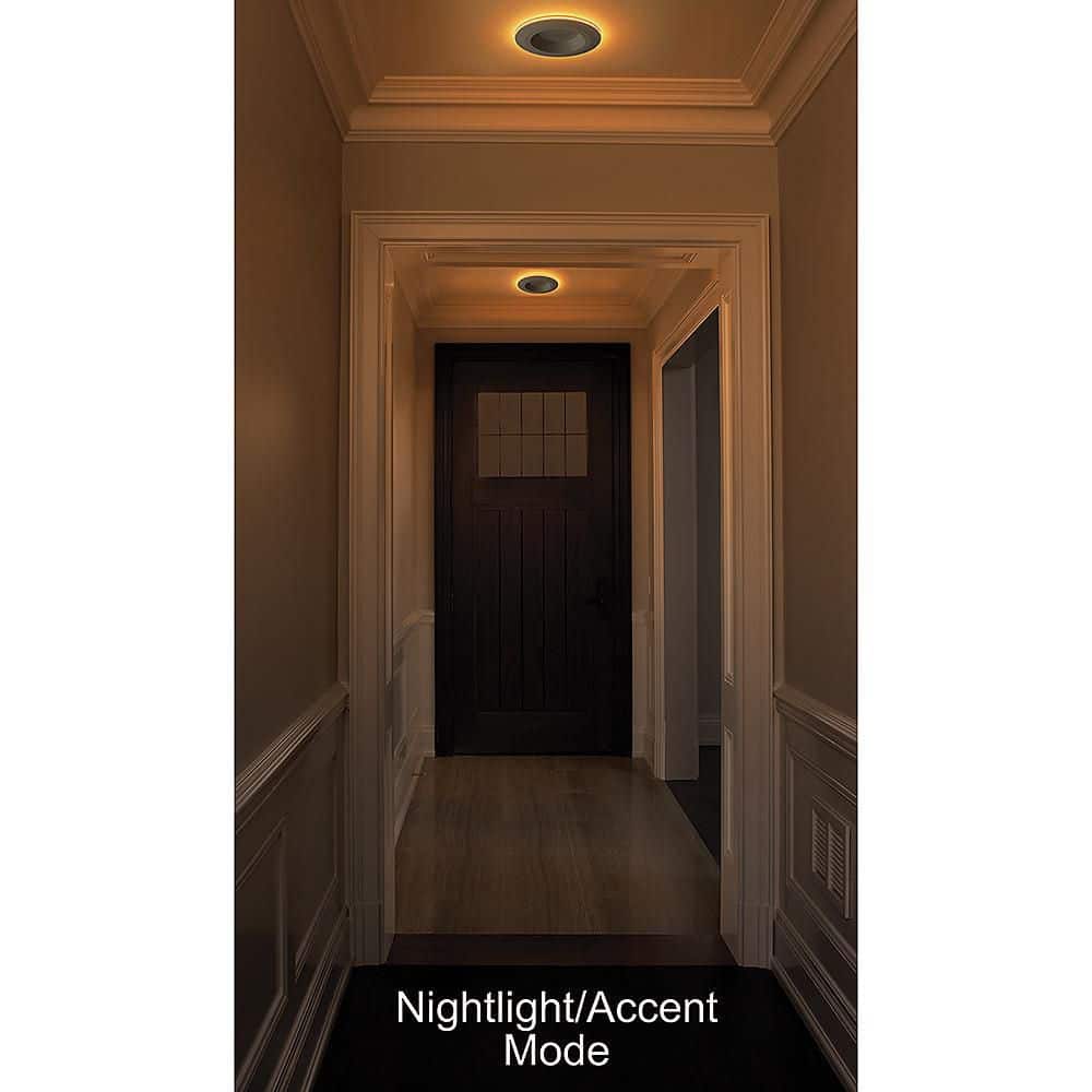 Commercial Electric 1-pack 4 in. Title 20 Adjustable CCT Integrated LED Recessed Light Trim with Night Light Feature 625 Lumens Dimmable (3)