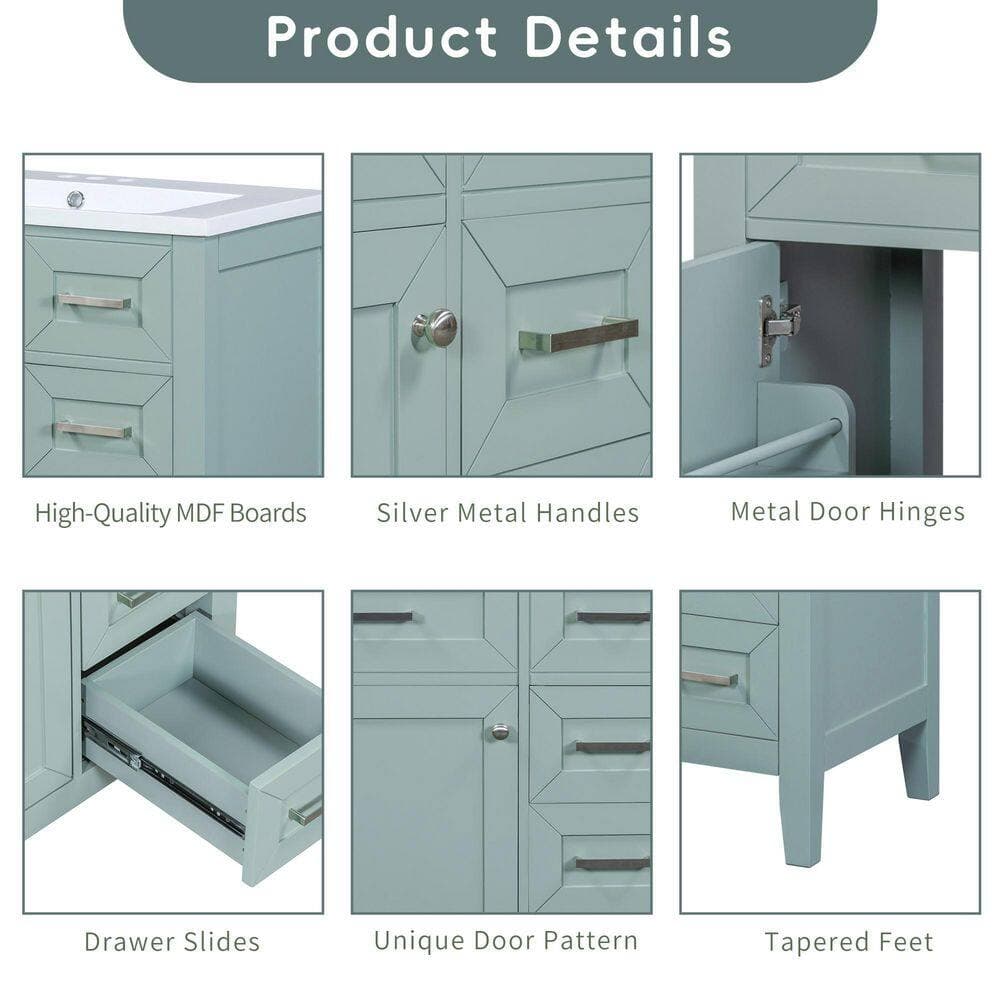 Boosicavelly 29.52 in. W 17.71 in. D 35.00 in. H Freestanding Bath Vanity Cabinet without Top (4)