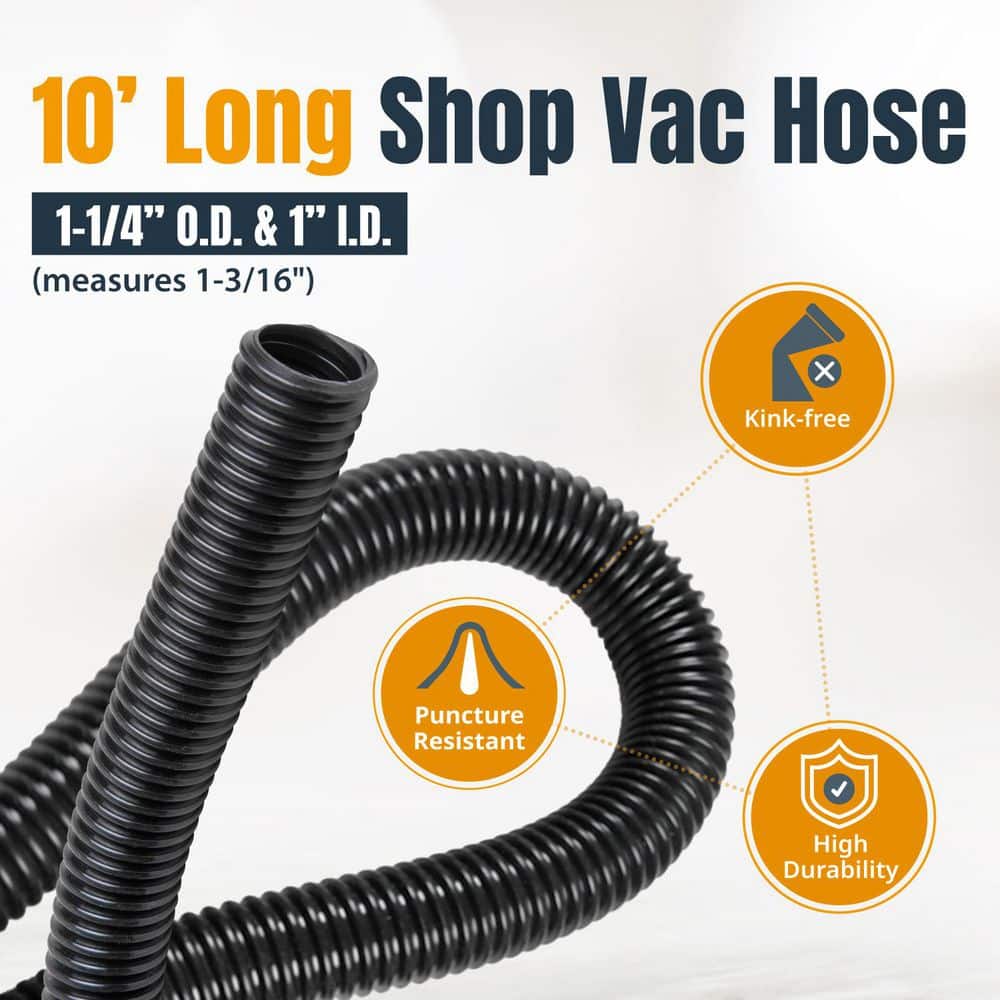 ‎POWERTEC 10 ft. Dust Collection Hose Kit-5 Fittings & a Tapered Reducer for Woodworking Power Tools Home and Wet/Dry Shop Vacuums (3)