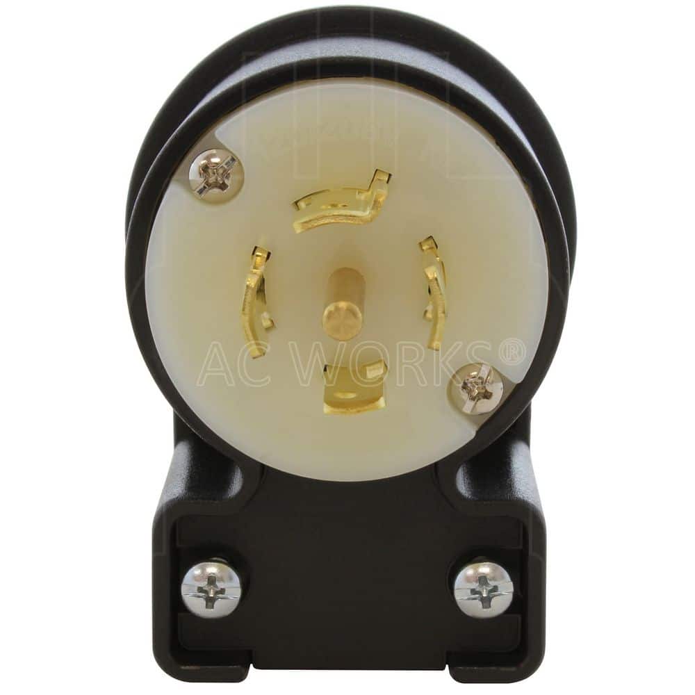 AC WORKS NEMA L21-20P 20A 3-Phase 120/208V 3PY, Elbow 5-Wire Locking Male Plug UL, C-UL Approval (3)