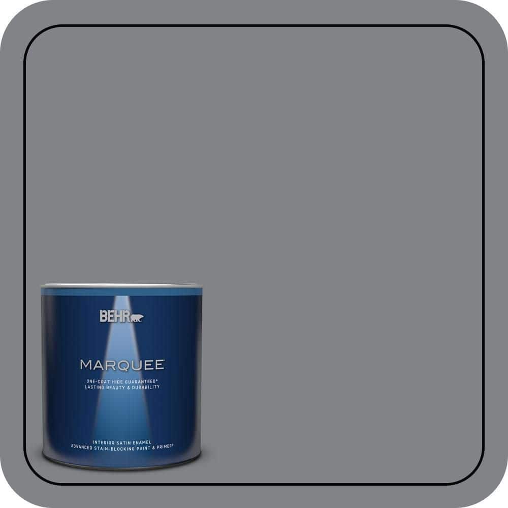 BEHR MARQUEE 1 qt. #N530-5 Mission Control One-Coat Hide Satin Enamel Interior Paint & Primer