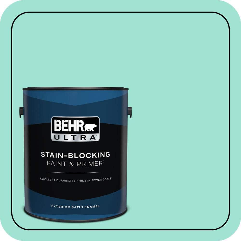 BEHR ULTRA 1 gal. #P430-2 Aqua Wish Satin Enamel Exterior Paint & Primer