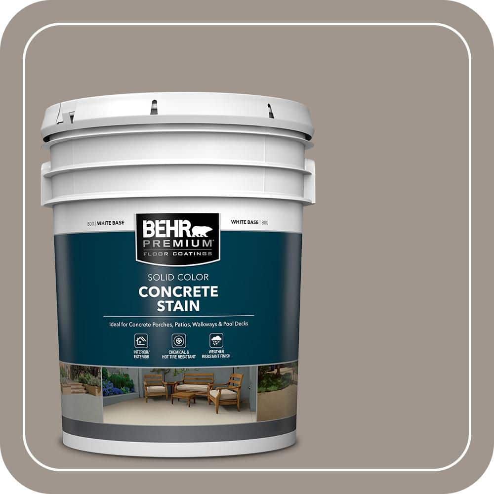 BEHR PREMIUM 5 gal. #PFC-73 Pebbled Path Solid Color Flat Interior/Exterior Concrete Stain