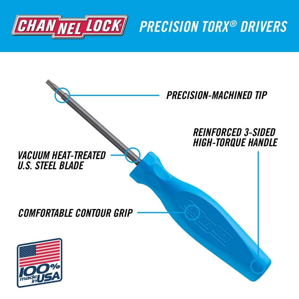 Channellock 2 in. T7 Torx Screwdriver with 3-Sided High-Performance Handle (2)