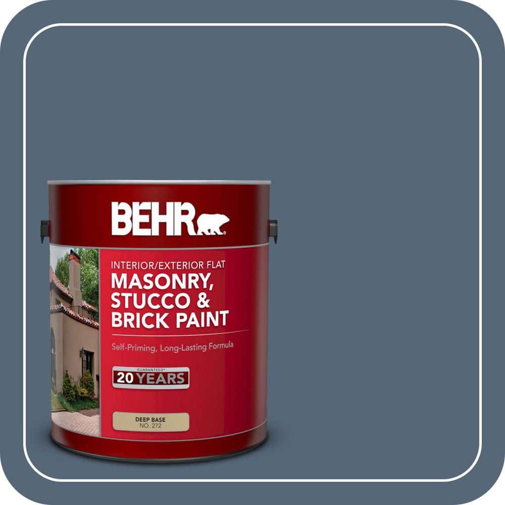 BEHR 1 gal. #S510-6 Durango Blue Flat Interior/Exterior Masonry, Stucco and Brick Paint (1)