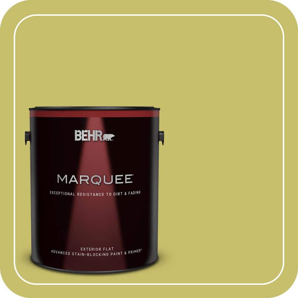 BEHR MARQUEE 1 gal. #P350-5 Go Go Lime Flat Exterior Paint & Primer