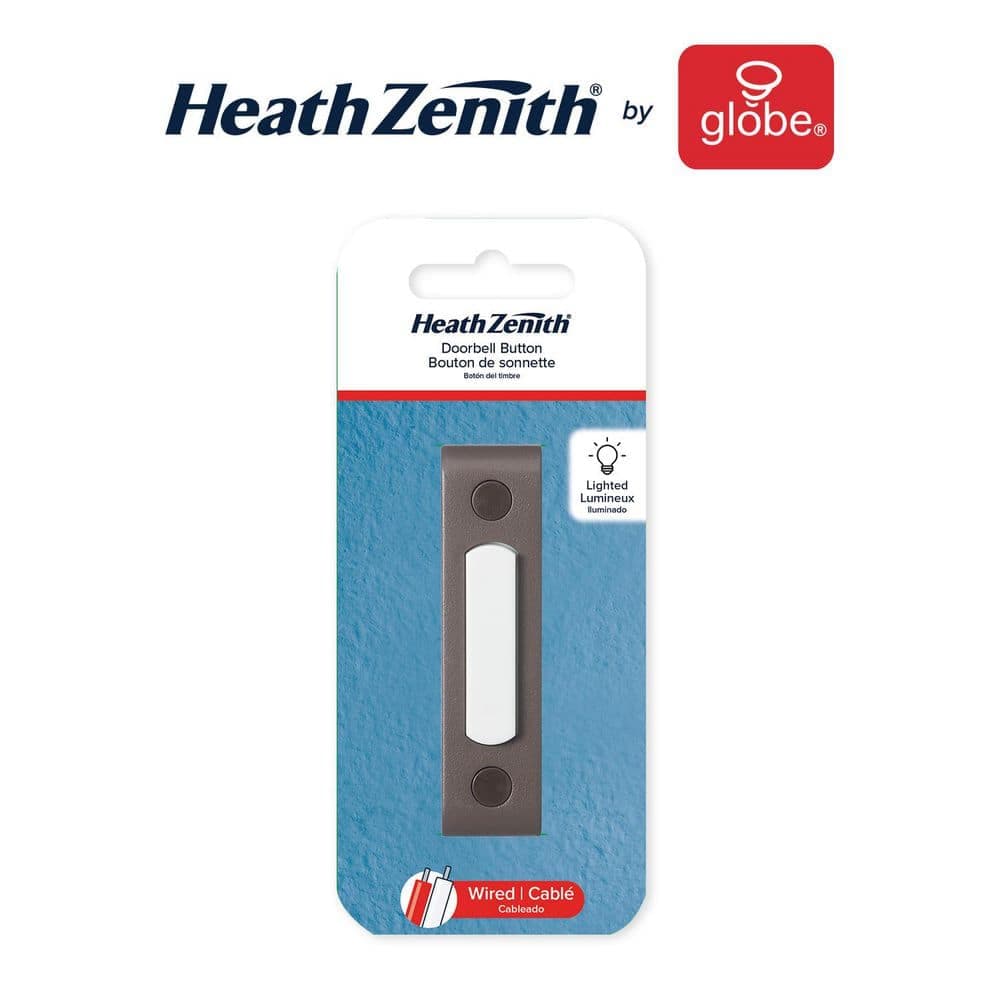 Heath Zenith Oil-Rubbed Bronze Metal Wired Lighted Push Doorbell Button (2)
