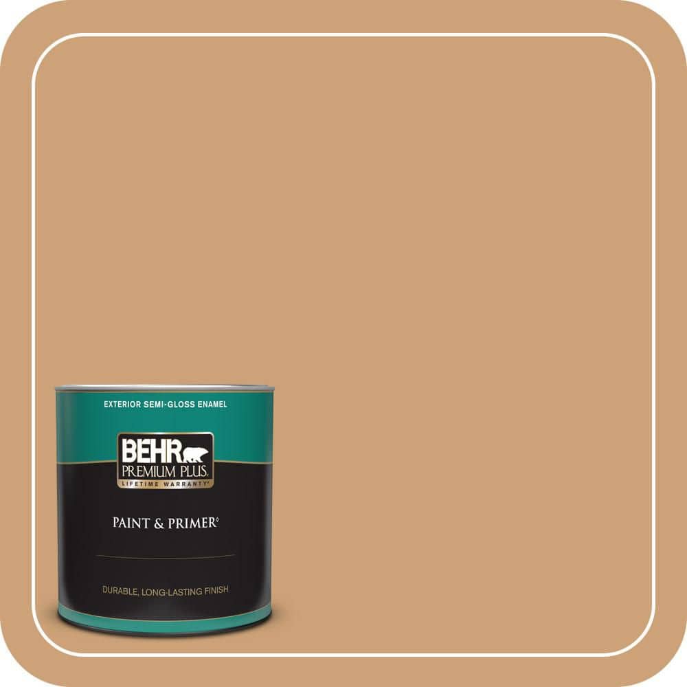 BEHR PREMIUM PLUS 1 qt. #PPU4-16 Kenya Semi-Gloss Enamel Exterior Paint & Primer