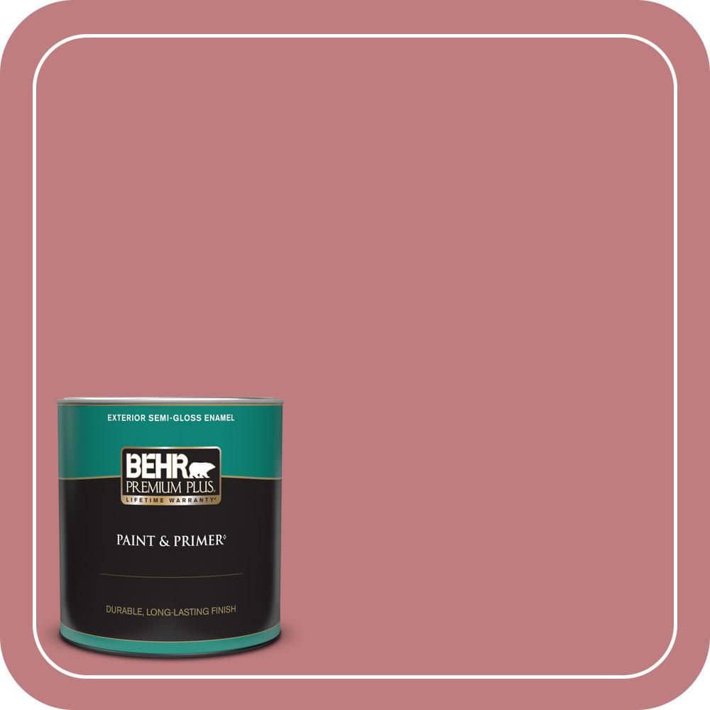 BEHR PREMIUM PLUS 1 qt. #MQ1-12 Chick Flick Semi-Gloss Enamel Exterior Paint & Primer