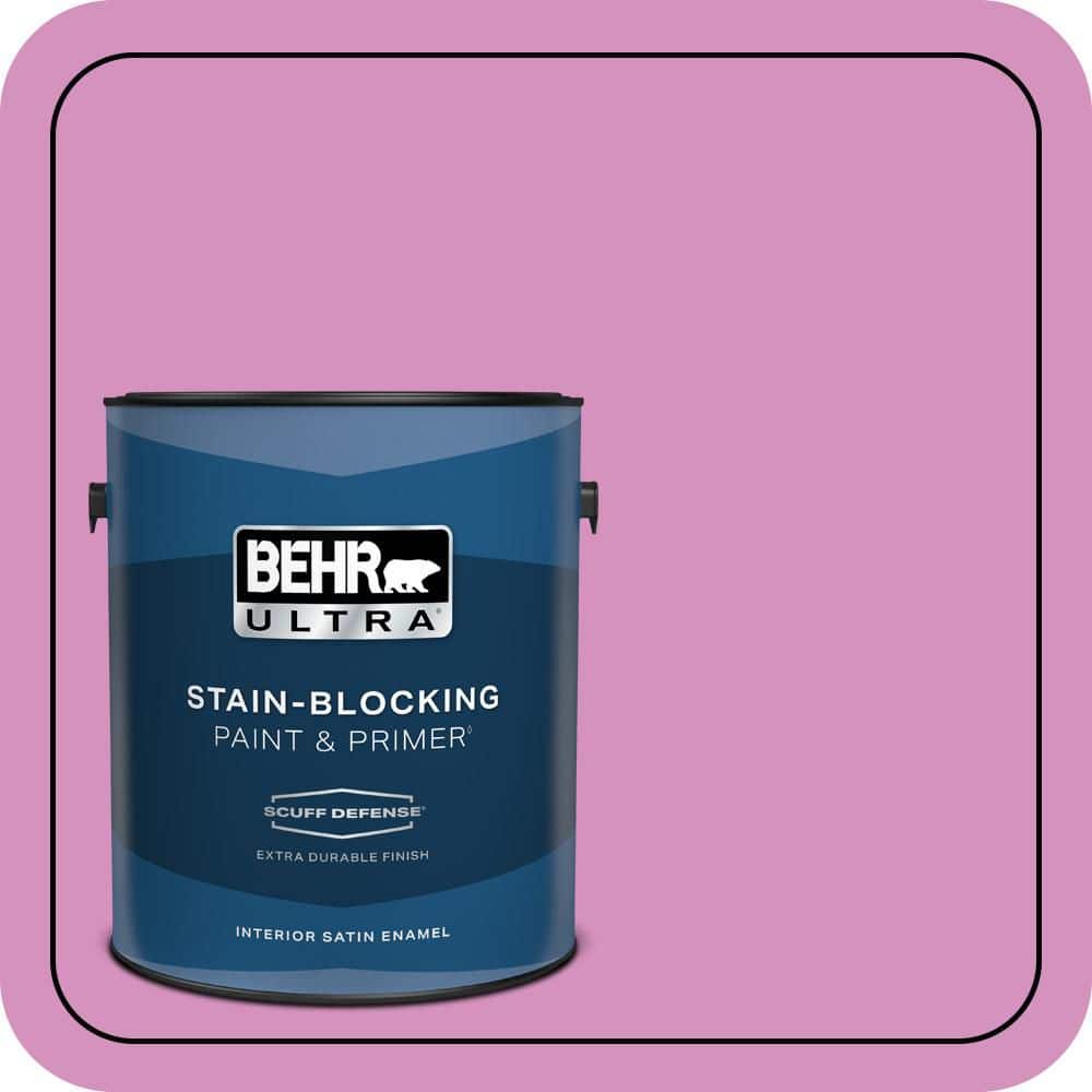 BEHR ULTRA 1 gal. #680B-4 Pressed Flower Extra Durable Satin Enamel Interior Paint & Primer