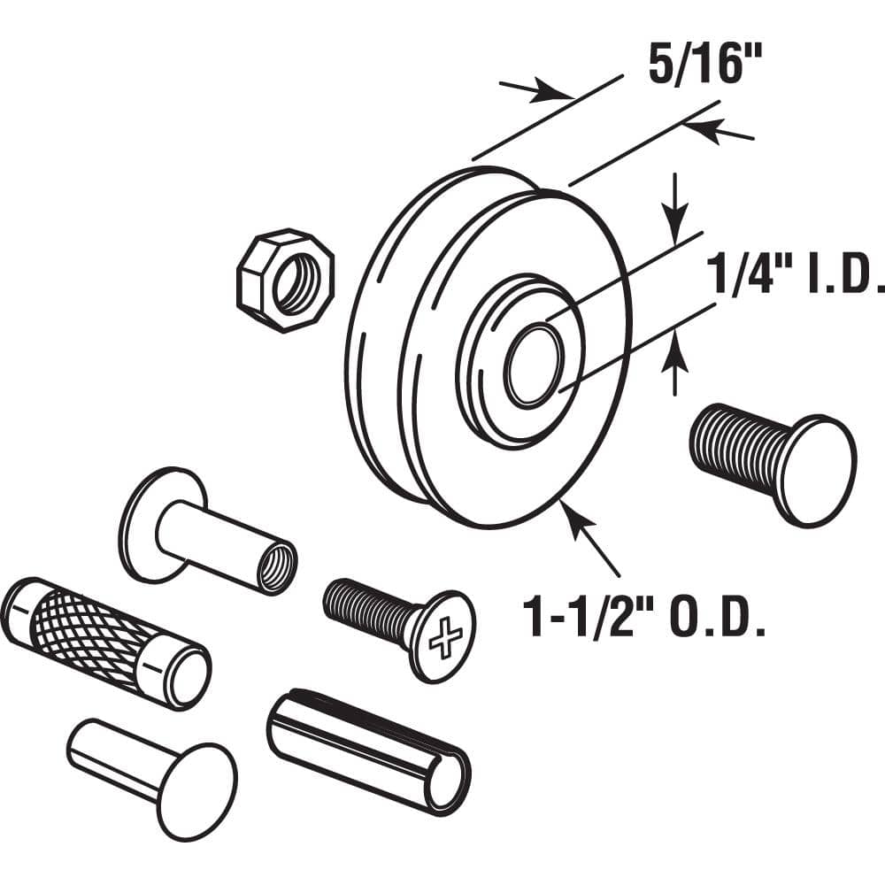 Prime-Line 1-1/2 in. Patio Roller Kit (2-pack) (2)