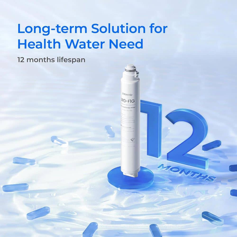 Waterdrop X12-Basic Tankless Undersink Reverse Osmosis System NSF/ANSI 42-and 58 and 372-Certified 1200 GPD 10-Stage 2-Year Supply (3)
