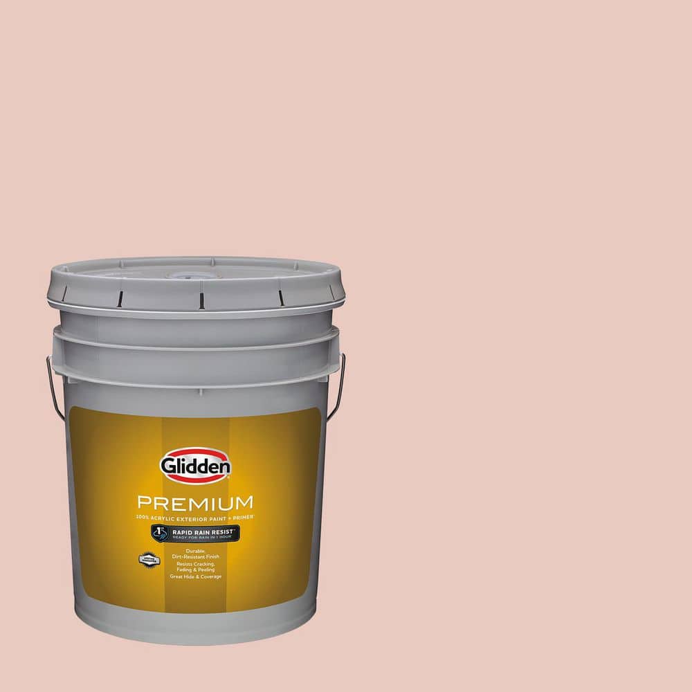 Glidden Premium 5 gal. PPG1067-3 Au Naturel Satin Exterior Latex Paint