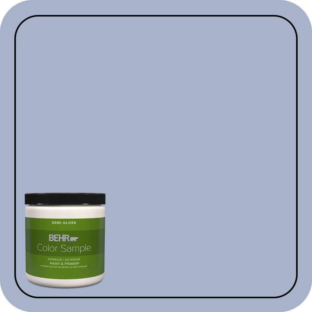 BEHR PREMIUM PLUS 8 oz. #PPU15-14 Ballroom Blue Semi-Gloss Interior/Exterior Paint & Primer Color Sample