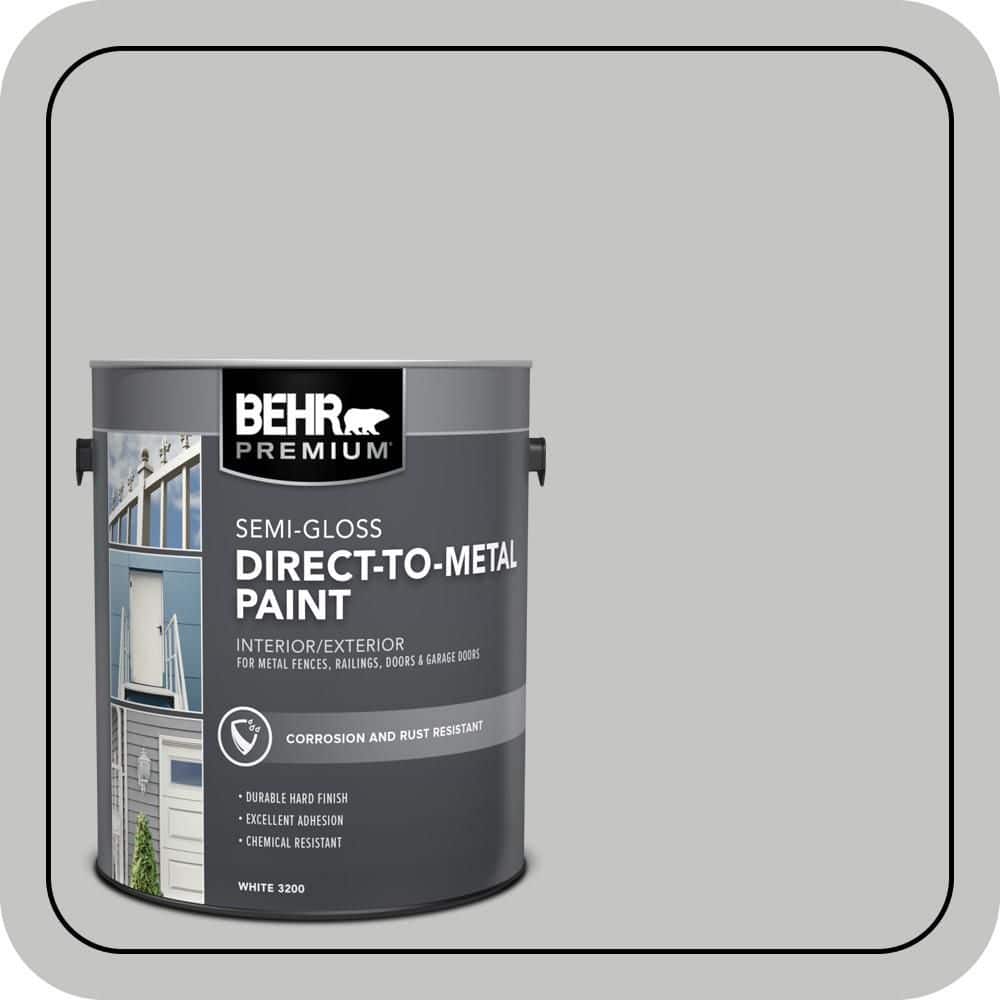 BEHR PREMIUM 1 gal. #N520-2 Silver Bullet Semi-Gloss Direct to Metal Interior/Exterior Paint (1)
