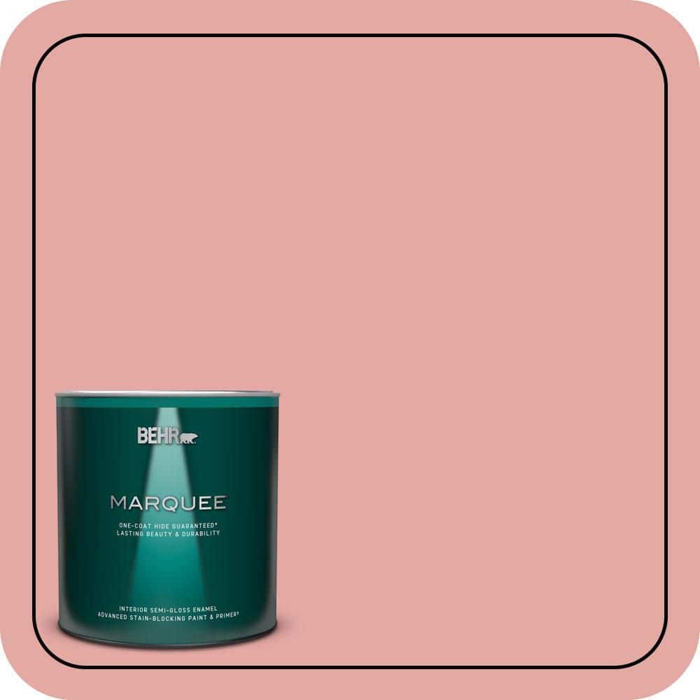 BEHR MARQUEE 1 qt. #MQ4-03 Coral Fountain One-Coat Hide Semi-Gloss Enamel Interior Paint & Primer