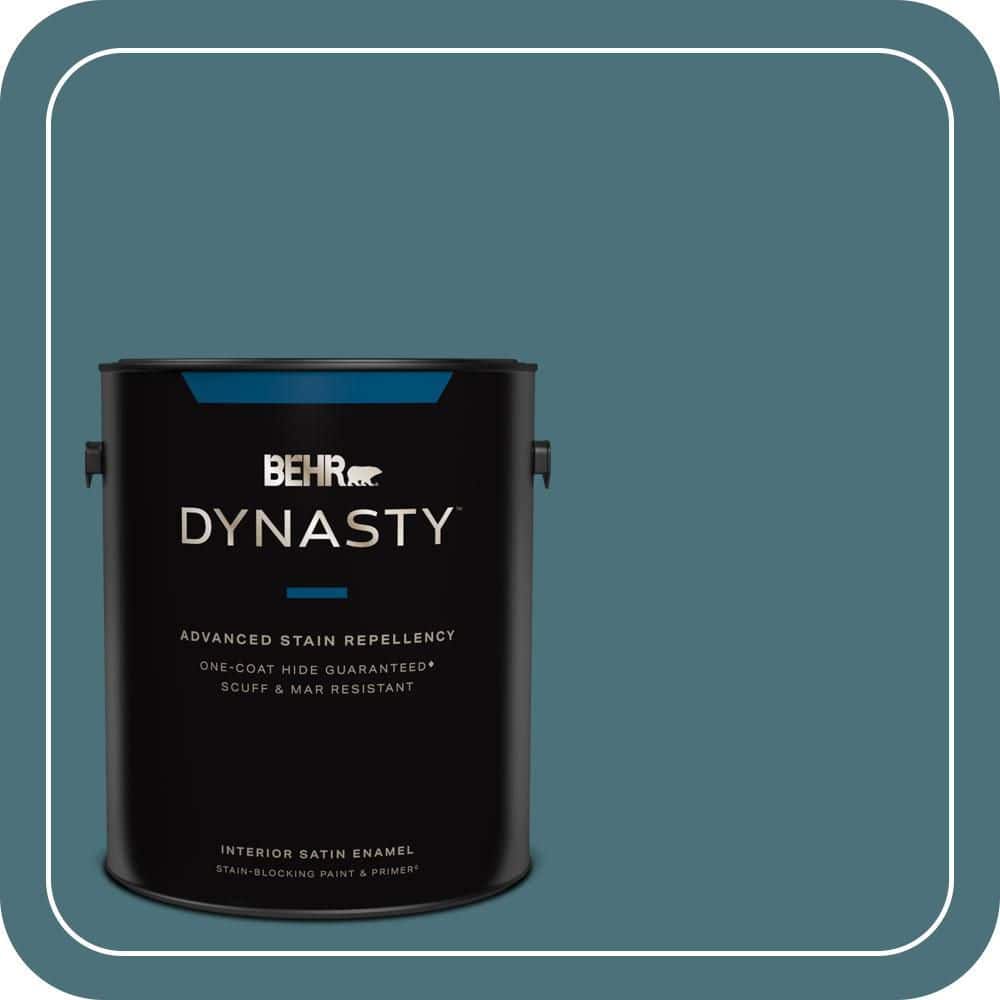BEHR DYNASTY 1 Gal. #S450-6A River Rapids Satin Enamel Interior Stain-Blocking Paint and Primer