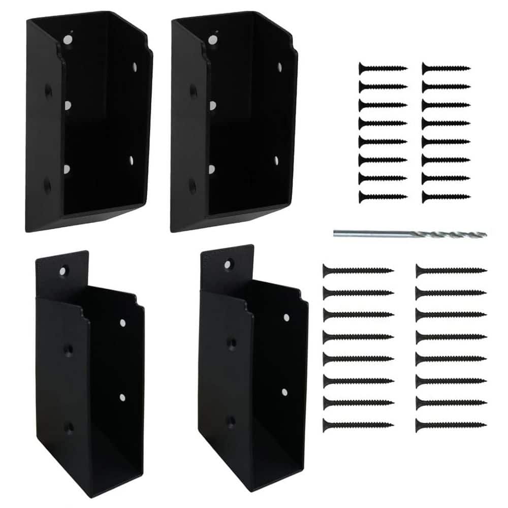 Afoxsos 8-Pieces Stainless Steel Deck Railing 30° Stair Connectors Black for Handrail Connection Installation (1)