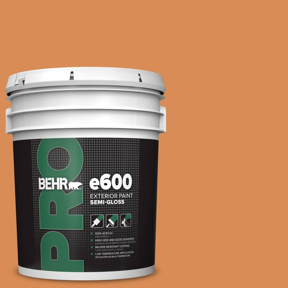 BEHR PRO 5 gal. #PMD-80 Spiced Pumpkin Semi-Gloss Exterior Paint