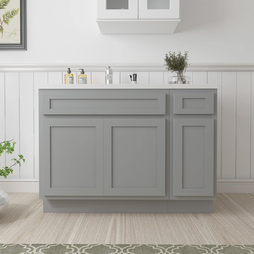 Vanity Art Montclair 2-Door and 3-Drawer Freestanding Shaker Bathroom Vanity Cabinet (No Top) in- Unassembled