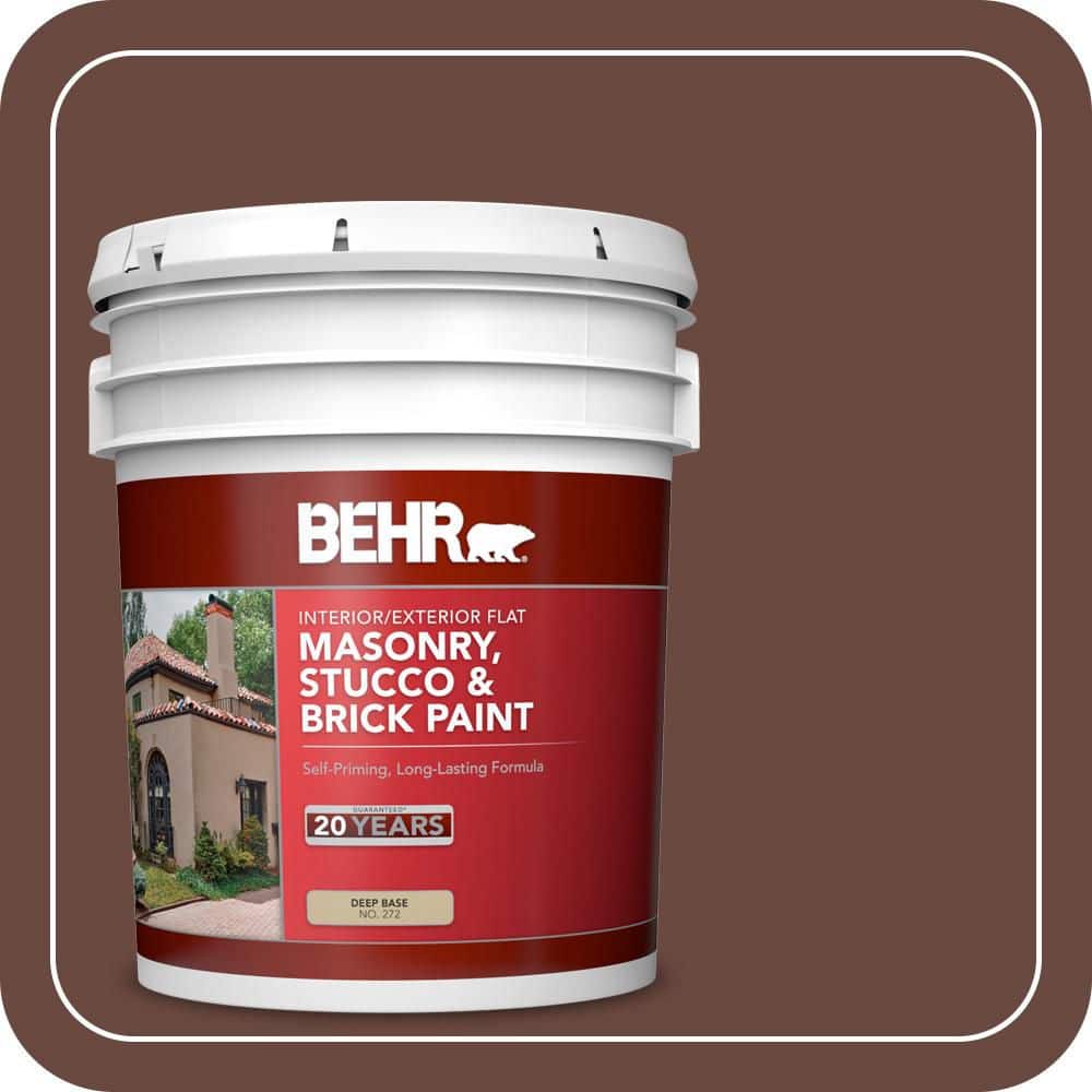 BEHR 5 gal. #S-G-740 Brown Eyes Flat Interior/Exterior Masonry, Stucco and Brick Paint