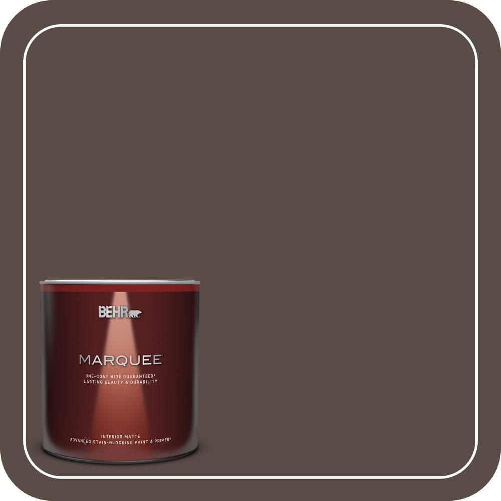BEHR MARQUEE 1 Qt. #PPU5-19 Dark Truffle One-Coat Hide Matte Interior Paint & Primer