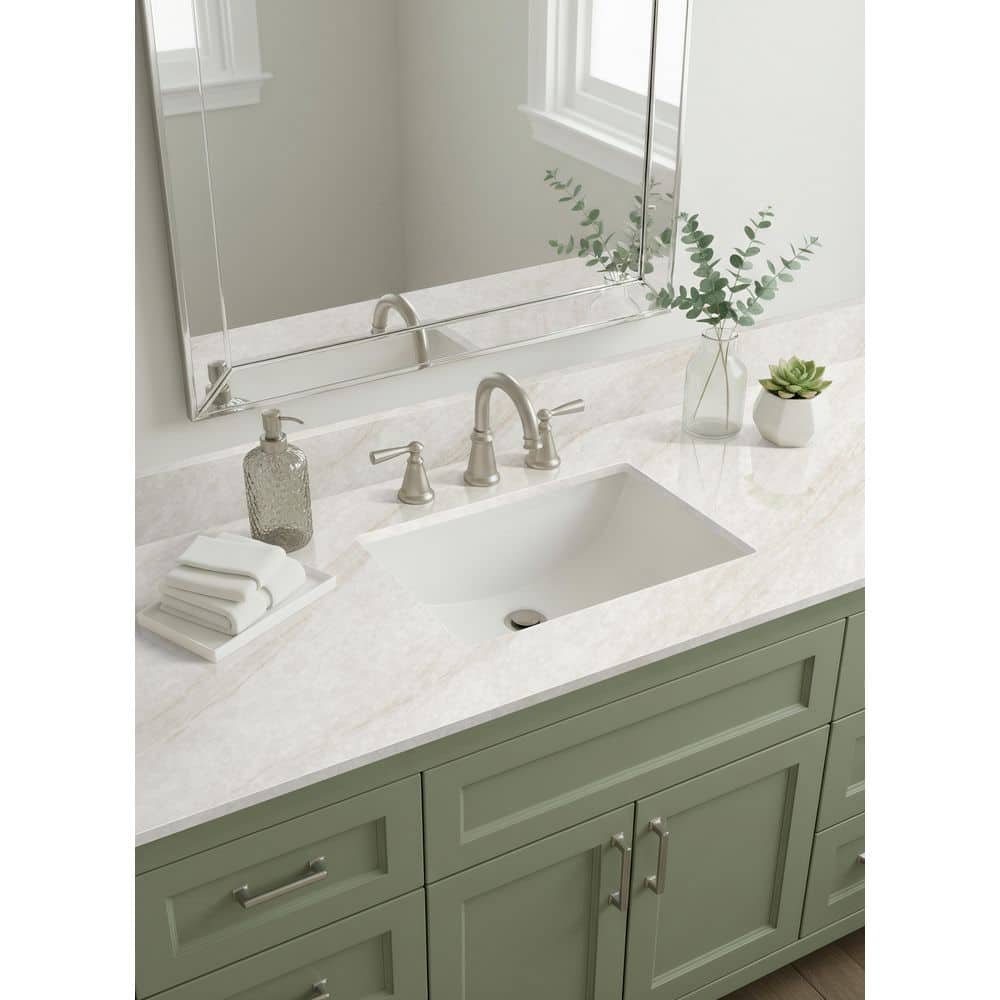 A&A Surfaces Taj Bianco 49 in. W x 22 in. D Quartz Polished White Rectangular Single Sink Undermount Vanity Top in Beige (3)