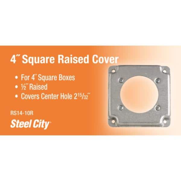 Steel City 4 in. Pre-Galvanized Steel Square Electrical Box Surface Cover (RS14-10R) (3)