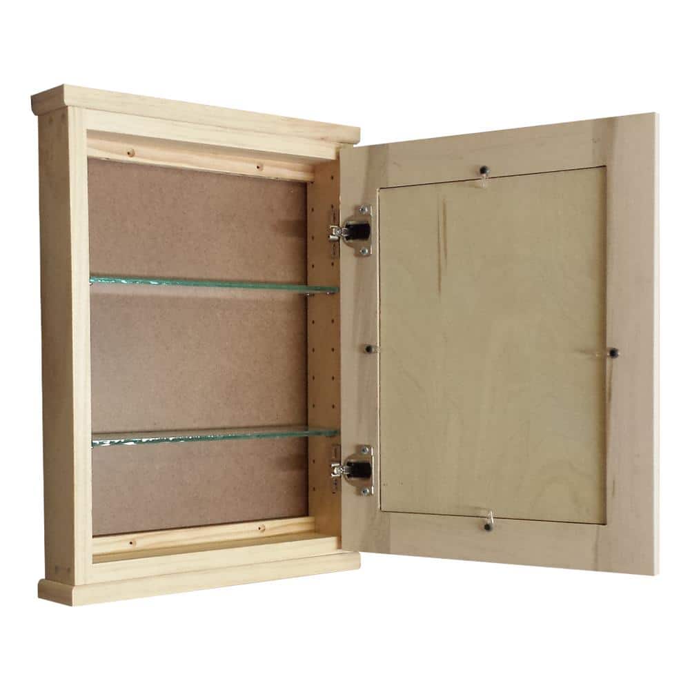 WG Wood Products Aventura 15.5 in. W x 25.5 in. H x 8 D Unfinished Wood Surface Mount Wall Cabinet (2)