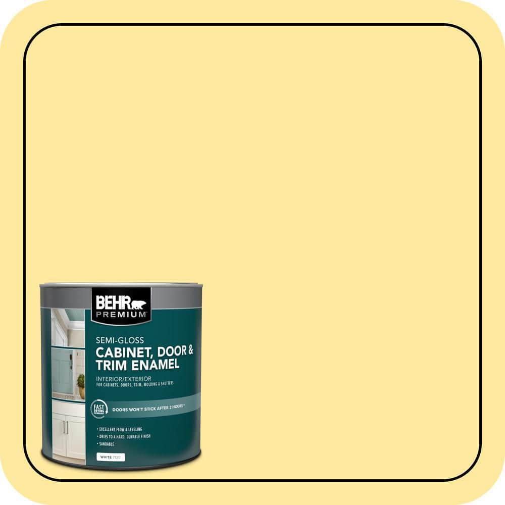 BEHR PREMIUM 1 qt. #P300-4 Rise and Shine Semi-Gloss Enamel Interior/Exterior Cabinet, Door & Trim Paint
