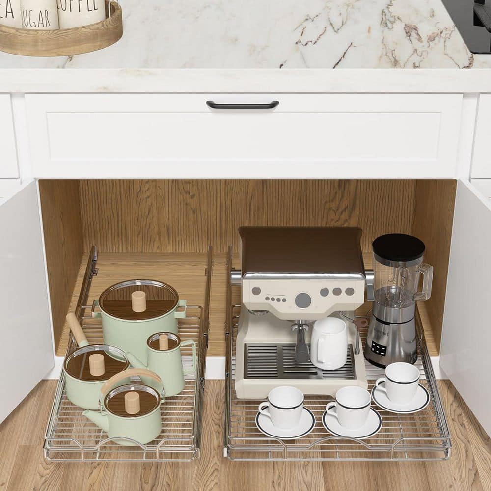 Wudkey 1-Pack 15 in. x 21 in. Pull Out Cabinet Organizer, Pull Out Drawers, Cabinet Pull Out Shelves for Base Organization (3)