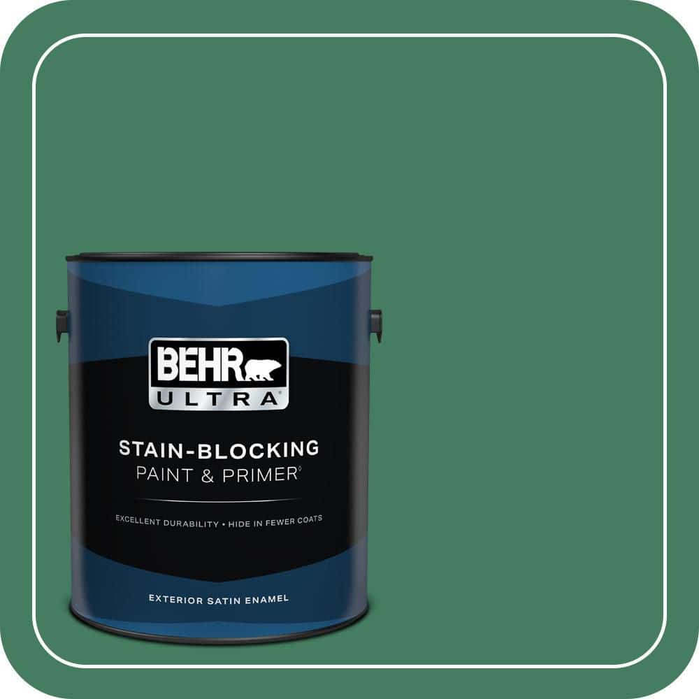 BEHR ULTRA 1 gal. #470D-6 Greenbelt Satin Enamel Exterior Paint & Primer