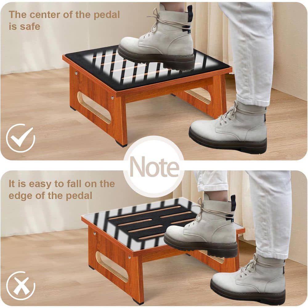Unbranded Single Step Stool for Seniors with Non-Slip Rubber Surface, Portable Wooden Riser, 450 lbs. Capacity (3)