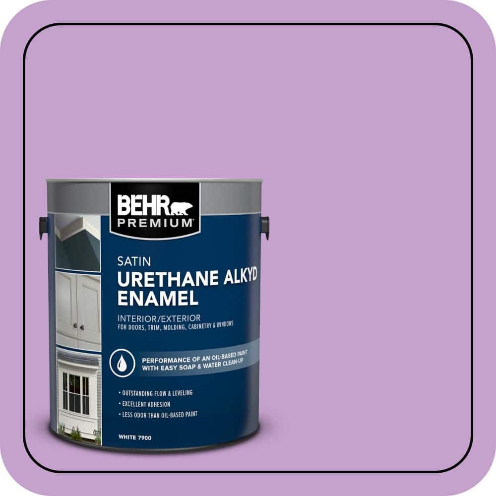 BEHR PREMIUM 1 gal. #P100-4 Lovers Knot Urethane Alkyd Satin Enamel Interior/Exterior Paint (1)