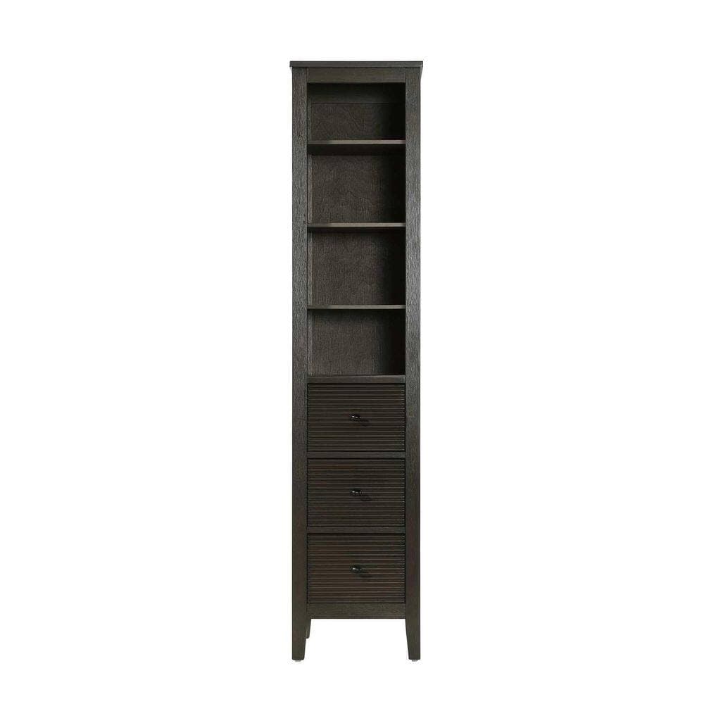 TIMELESS HOME 16 in. W x 18 in. D x 72 in. H Brown Freestanding Linen Cabinet (1)