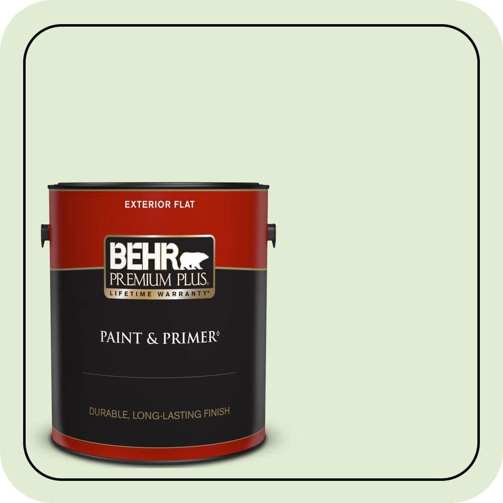 BEHR PREMIUM PLUS 1 gal. #P380-2 Misted Fern Flat Exterior Paint & Primer