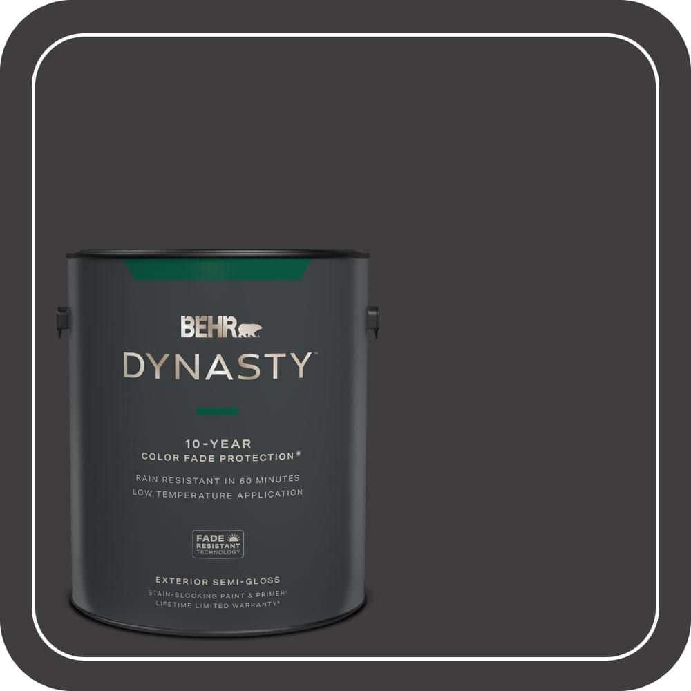 BEHR DYNASTY 1 gal. #T13-3 Black Lacquer Semi-Gloss Exterior Stain-Blocking Paint & Primer