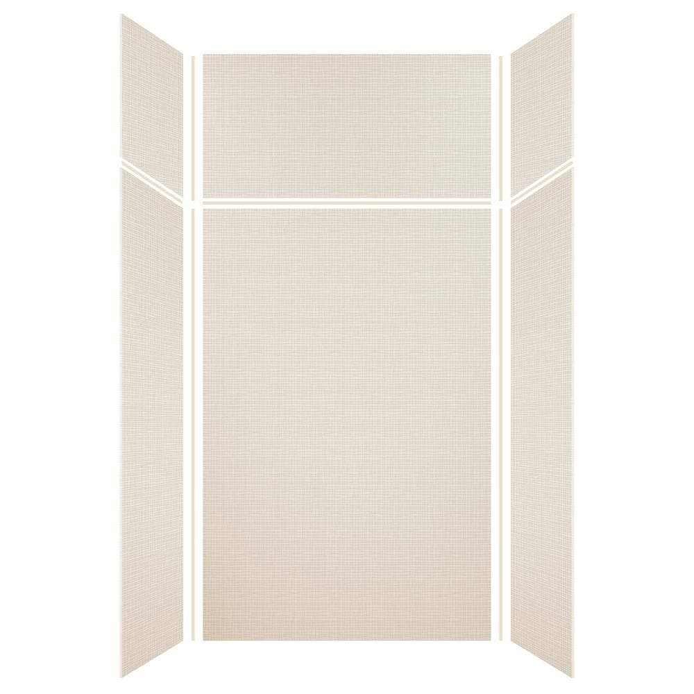 Transolid Expressions 36 in. x 48 in. x 96 in. 4-Piece Easy Up Adhesive Alcove Shower Wall Surround in Cameo (2)