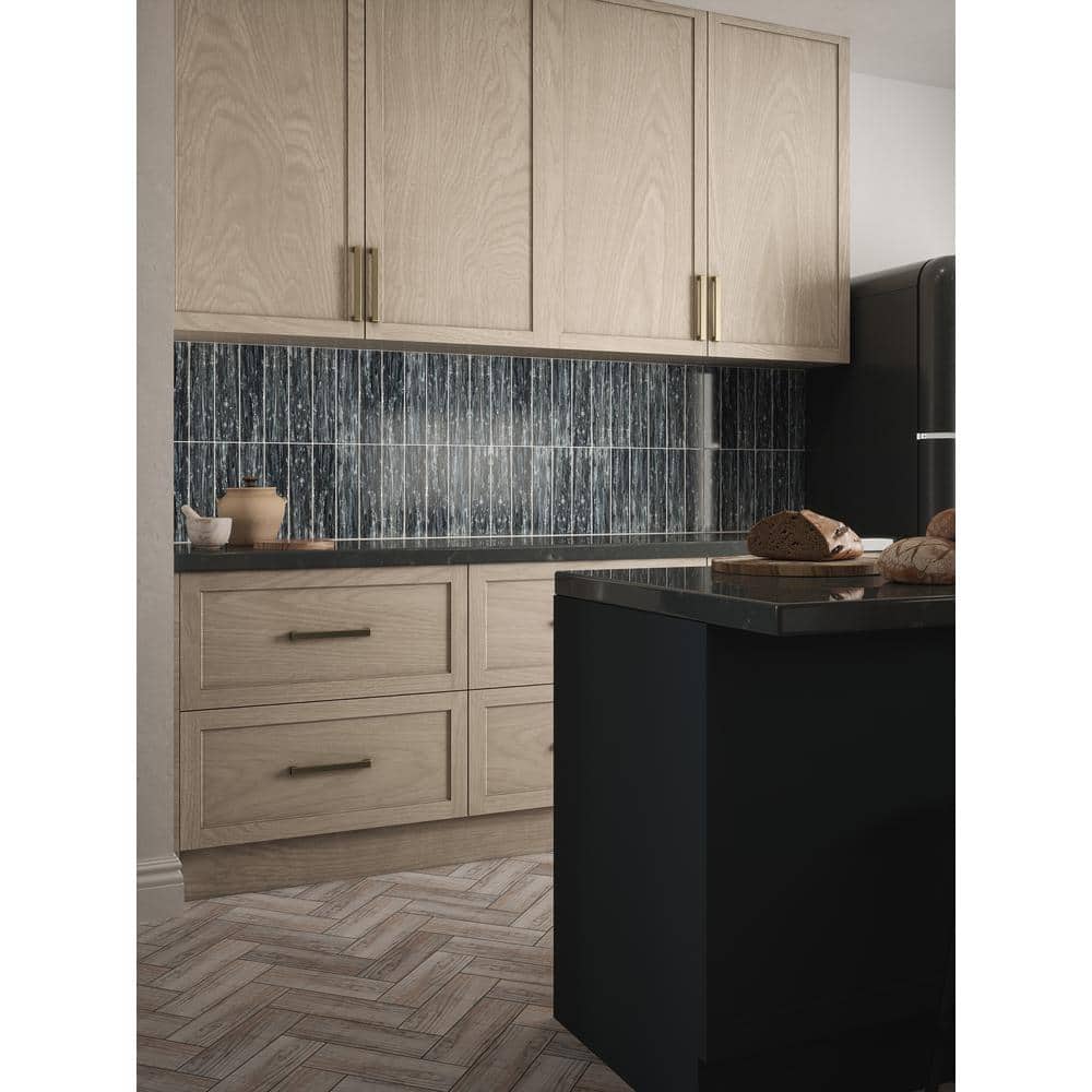 Jeffrey Court Abalone Gray 3 in. x 12 in. Glossy Glass Wall Tile (1 sq. ft./Pack) (3)