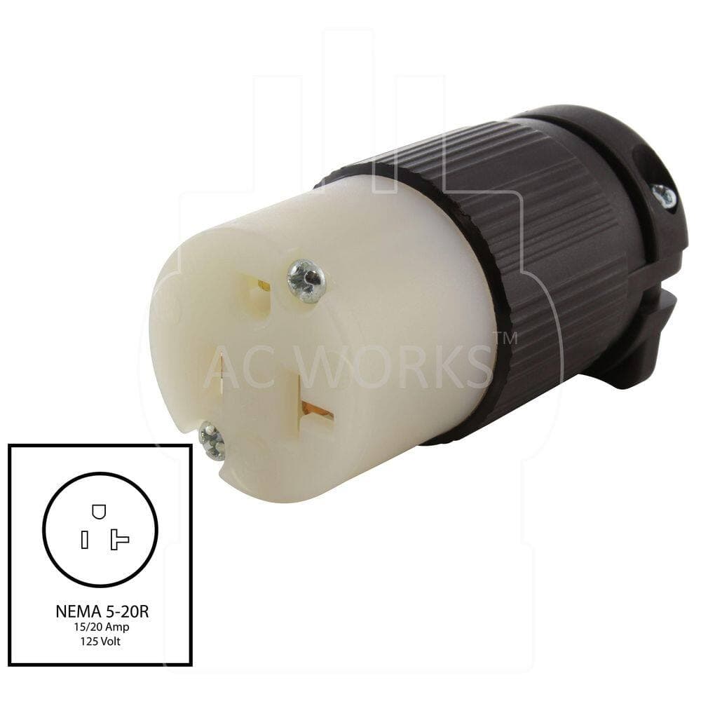 AC WORKS NEMA 5-15/20R 15/ 20A 125V Household Female Connector with UL, C-UL Approval (2)